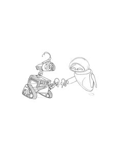 Wallee And Eve Cute, Walle And Eva Tattoo, Eve And Wall E Tattoo, Wall E Tattoo Disney, Walle Eve Tattoo, Walle Tattoo Ideas, Music Couple Tattoos, Walle Tattoo Disney, Puzzle Couple Tattoo