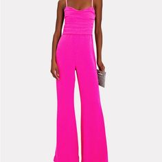 Beautiful Hot Pink Jumpsuit, Worn Once. Size 2. Originally $695. Open To Offers! Hot Pink Jumpsuit, Hot Pink Jumpsuits, Pink Jumpsuit, Jonathan Simkhai, Wide Leg Jumpsuit, Jumpsuit Romper, Pant Jumpsuit, Hot Pink, Wide Leg