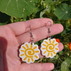 Yellow Narutomaki Earrings Fun White Earrings For Everyday, Fun White Everyday Earrings, Fun Yellow Earrings For Summer, Cute Yellow Earrings For Spring, Trendy Yellow Earrings With Ear Wire, Trendy Yellow Earrings For Summer, Casual Handmade Yellow Earrings, Casual Yellow Earrings For Gift, Casual Yellow Earrings Perfect For Gifts