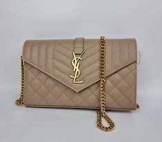 Great shopping ideas for Saint Laurent Monogram Quilted Dark Beige Leather Chain Wallet Bag New, Women's Bags & Handbags Designer Envelope Clutch For Daily Use, Luxury Rectangular Wallet On Chain For Daily Use, Luxury Wallet On Chain For Daily Use, Luxury Gold Wallet On Chain For Business, Luxury Beige Wallet On Chain For Evening, Designer Business Wallet On Chain Clutch, Designer Wallet On Chain For Business, Luxury Leather Wallet On Chain In Beige, Luxury Beige Leather Wallet On Chain