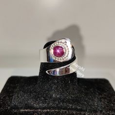 Title : Natural Star Ruby Ring, Handmade Ring, July Birthstone Ring, 925Sterling Silver Ring, Statement Ring, Round Star Ruby, Anniversary Gift. Band : Aarohi Jewellers Material : 925 Sterling Silver Gemstone : Star Ruby Star Ruby Stone Wight : 2.10 Ct, Stone Size :6/6mm Style: Minimalist All of our jewelry is handmade with great care by our team. We carefully inspect all the jewelry after production and before shipping, and make sure you are well taken care of. Customer satisfaction is extremel Silver Star-shaped Gemstone Ring, Silver Star-shaped Ring With Gemstone, Star-shaped Sterling Silver Sapphire Ring, Sterling Silver Star-shaped Sapphire Ring, Adjustable Silver Sapphire Open Ring, Silver Sterling Ruby Ring With Accent Stones, Handmade Star-shaped Rings For Anniversary, Silver Ruby Open Ring Hallmarked, Star Shaped Sapphire Ring For Anniversary In Sterling Silver