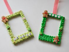 two frames made out of plastic beads with teddy bears and letters on them, sitting next to each other