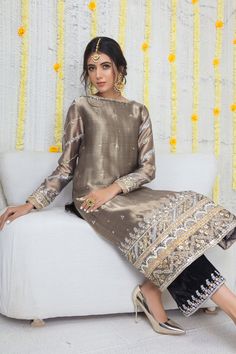 Nova | Pakistani Designer Outfit | Sarosh Salman Party Wear Semi-stitched Sharara With Sequins, Bollywood Style Embellished Chanderi Kurta, Designer Dola Silk Palazzo Set With Mirror Work, Eid Embellished Designer Salwar Kameez, Embellished Straight Kurta For Festivals, Eid Embellished Salwar Kameez, Traditional Semi-stitched Embellished Kurta, Traditional Embellished Chanderi Sharara, Traditional Embellished Semi-stitched Kurta