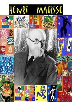 an image of a man with glasses surrounded by art