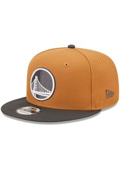 Wear your Warriors style with pride in this Golden State Warriors New Era  2T Color Pack  9FIFTY Snapback Hat! This Golden State Snapback Hat features a front embroidered team logo on a structured polyester crown with flat visor and snap closure. Go Warriors! Front embroidered logo, Fashion alternate colorway, Side New Era Flag, Back plastic snapback, Adjustable closure, Polyester material, Polyester, Wipe clean with cloth or cleaning kit, 4 Brown Snapback Hat For Baseball Season Streetwear, Brown Casual Snapback Hat For Sports Events, Brown Flat Bill Baseball Cap For Sports Events, Brown Snapback Baseball Cap With Embroidered Logo, Brown Snapback Hat For Sports And Baseball Season, Brown Snapback Cap With Embroidered Logo, Embroidered Logo Snapback Hat With Flat Bill, Brown Snapback Hat With Embroidered Logo, Brown Embroidered Snapback Hat