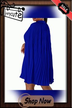 Blue Mock Neck Pleated Cape Dress Blue Pleated Mini Dress For Work, Blue Shift Mini Dress For Party, Cape Dress, Mini Dresses, Women Dresses, Mock Neck, Dresses Mini, Cape, Shop Now