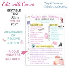 the edit with canada printable text is shown