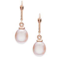 in stock Luxury Rose Gold Oval Earrings, Classic Rose Gold Earrings With Polished Finish, Classic 14k Rose Gold Jewelry In Pink Gold, Elegant Drop Earrings By Macy's, Elegant Pearl Earrings From Macy's As Gift, Elegant Drop Earrings From Macy's, Elegant Rose Gold Earrings In 14k Gold, Elegant Macy's Pearl Earrings As Gift, Classic Pink 14k Rose Gold Jewelry