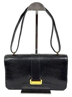 ad eBay - HERMES Hermès Lizard Leather One Shoulder Bag Black Enamel From Japan H-2 - Buy Now, click the link (eBay)