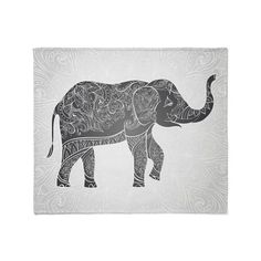 an elephant with intricate designs on it's back