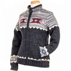 This edgy two-tone knit features sawtooth patterning along the bustline and hems, and is embellished with striking Navajo-inspired medallions across the shoulders. Heavy knit and fleece lined for extra warmth, the streetwise Mustang is finished with a full-zip front, and a ribbed stand-up collar, cuffs and waist for a snug fit every time. 100% wool Fleece lined Handmade in Nepal Fair Trade Federation Member Dry clean/hand-wash only Heavy Knit, Boys Sweaters, Comfy Sweaters, Wool Knit, Kids Sweater, The Ranch, Girls Sweaters, Knit Jacket, Wool Jacket