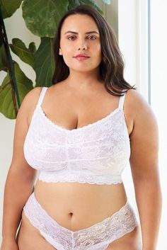 White Bralette, Plus Size Swim, Never Say Never, Plus Size Brands, Stylish Plus, Scalloped Lace, City Chic, Swimwear Tops, Fashion Advice