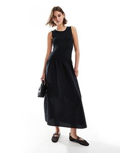 Mango drop waist midi dress in black | ASOS Black Sleeveless Dress For Daywear, Casual Black Sleeveless Dress For Daywear, Sleeveless Black Midi Dress For Casual Wear, Sleeveless Black Midi Dress For Casual Occasions, Sleeveless Black Midi Dress For Dress Down Occasions, Black Sleeveless Midi Dress For Daywear, Sleeveless Black Midi Dress For Daywear, Black Midi Sleeveless Dress For Day Out, Black Sleeveless Midi Dress For Day Out