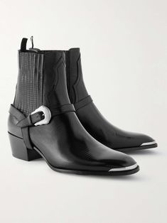 CELINE HOMME Buckled Lizard-Effect Leather Chelsea Boots for Men Chelsea Boots Men Outfit, Chelsea Boots For Men, Boots Men Outfit, Boots Outfit Men, Cowboy Shoes, Mens Dress Boots, Harness Boots, Chelsea Boots Men, Boots For Men