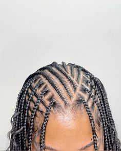 Crossover Braids Black Hair, Cornrows In Front Knotless In Back, Knotless With Cornrows, Eva Braids, Tyla Hairstyles Cornrows, Funali Braids Flip Over, Geometry Braids, Braids Inspo For Black Women, Hair Braid Designs