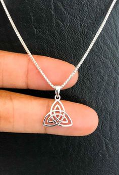 Trinity Necklace Sterling Silver Triquetra Necklace Celtic | Etsy Triquetra Necklace, Triquetra Pendant, Trinity Necklace, Beaded Ankle Bracelets, Celtic Trinity Knot, Silver Model, Beaded Ankle, Trinity Knot, Irish Jewelry