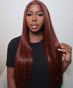 #33 Red Brown Auburn Colored Straight Lace Front Wig 13x4 HD Transparent Lace Frontal Wigs Auburn Color, Straight Lace Front Wig, Wig Lace, Straight Lace Front Wigs, Brown Wig, Frontal Wig, Straight Human Hair, Cap Hair, Reddish Brown