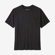 M's Cotton in Conversion Midweight Pocket Tee Patagonia Clothing, Dude Clothes, Patagonia Outfit, Pocket Tee, Black Media, Chest Pocket, Black Tee, Patagonia, Knit Jersey