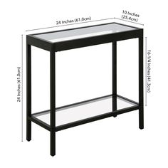 Clean, minimalist lines and sturdy tempered glass make this side table the perfect addition to your living room, den, or bedroom. Proudly display knick-knacks, magazines and more on the tempered glass top and lower shelf. The streamlined look and neutral metallic finish pairs seamlessly with your existing color scheme and décor style, while its narrow dimensions create extra storage in the smallest spaces. Hailey Home Alexis 24-in W x 24-in H Blackened Bronze Glass Modern End Table Assembly Required | ST1319 Rectangular Side Table, Bronze Side Table, Glass Top End Tables, Living Room Den, Glass End Tables, Modern End Tables, Black Side Table, Low Shelves, Shelf Styling