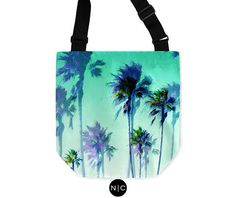 Jungle Green Palms  Tote Bag Beach Tropical Palms Surf Tote Bag Beach, Stylish Tote Bag, Jungle Green