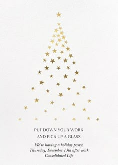 Customize 'Starry Tree' Holiday Invitation online and send via email, text message, or a shareable link. Instantly track deliveries and opens, and message recipients. Christmas Card Online, Corporate Holiday Party, Modern Classic Wedding Invitations, Online Party Invitations, Belated Birthday Card, Golden Tree, Kids Birthday Themes, Paperless Post, Christmas Post