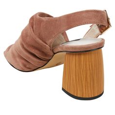 Chic High Heel Sandals For Fall, Evening Block Heel Sandals For Fall, Evening Sandals With Block Heel For Fall, Chic Suede Sandals With Sculpted Heel, Evening Slingback Sandals With Wooden Heel, Trendy Suede Sandals For Evening, Elegant Fall Sandals With Wrapped Heel, Chic Ankle Strap Sandals For Fall, Chic Suede Sandals With Wooden Heel