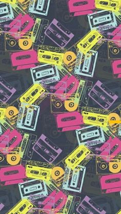 an image of a pattern with cassette players