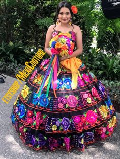 Genuine Colorful Embroidery Mexican Dress. Custom made Corset | Etsy Quencinera Ideas, Chiapas Dress, Vestido Charro, Xv Dresses, Mexican Quinceanera, Mexican Quinceanera Dresses, Quinceañera Ideas, Easter Dresses For Toddlers, Quince Dresses Mexican