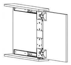 an open door with two latches on each side