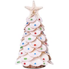 a paper plate christmas tree decoration on a white background