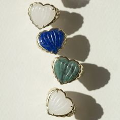 Heart Shape Cora Rings Emerald Stone Rings, Lapis Stone, Bold Rings, Quartz Colors, Emerald Stone, Gold Jewellery Design, Quartz Stone, Stone Ring, Stone Rings