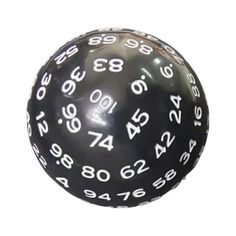 a black and white ball with numbers on it