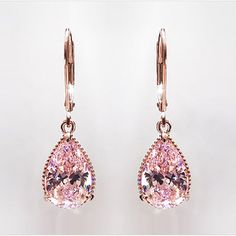 FREE SHIPPING WORLDWIDE, Metal: S925 Silver- gold plated, Stone: waterdrop pink opal, comes with jewelry box, giftable. Engagement Party Accessories, Pink Diamond Earrings, Garnet Drop Earrings, Diamond Earrings For Women, Pink Topaz, Gold Diamond Earrings, Women Pink, Topaz Earrings, Jewellery Accessories