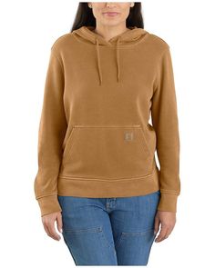 75% cotton / 25% tencell lyocell Relaxed fit Carhartt Hoodie, Carhartt Womens, Hooded Sweatshirt, French Terry, Hoodies Womens, Rib Knit, Hooded Sweatshirts, Winter Outfits, Shopping Outfit