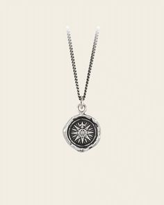 Direction Signature Talisman Necklace Direction Signature Talisman Necklace Pyrrha Design Pyrrha Design  Squash Blossom Vail Talisman Necklace, Antique Wax, The Compass, Compass Necklace, Compass Rose, Vancouver Canada, Recycled Metal, Beautiful Necklace, Recycled Sterling Silver