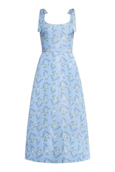 OTM Exclusive: Serafina Blue Floral Ikat Corset A-Line Midi Dress With | Over The Moon Exposed Zipper