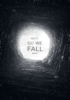 a black and white photo with the words why do we fall? in it's center