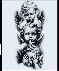 Angel Sleeve Tattoo, Angle Tattoo, Cupid Tattoo, Catrina Tattoo, Cherub Tattoo, Realistic Tattoo Sleeve, Evil Tattoos