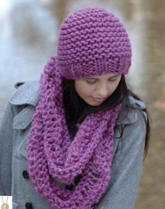 Very Easy Garter Stitch Hat & Cowl Scarf Womens ~  Super Chunky- Super Bulky Wool- Fits Average head Knitting Pattern PDF Instant download Stitch Hat, Cowl Scarf, Super Bulky, Super Chunky, Garter Stitch, Instant Download Etsy, Knitting Pattern, Crafts To Make, Knitting Patterns