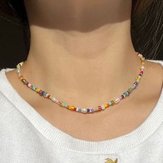 Rainbow Daisy Necklace Choker Colorful Beaded Choker Flower | Etsy Trendy Multicolor Flower Necklace With Colorful Beads, Trendy Multicolor Beaded Flower Necklace, Trendy Multicolor Flower Necklace For Summer, Trendy Multicolor Summer Flower Necklace, Trendy Handmade Multicolor Flower Necklace, Colorful Beaded Necklaces With Letter Beads, Multicolor Beaded Chain Flower Necklace, Multicolor Round Beads Flower Necklace For Summer, Colorful Bead Flower Necklace For Beach