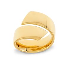 Plan to stand out with the simple yet contemporary design of this bypass bold ribbon wrap ring in 10K gold. Crafted in warm 10K gold Two bypassing polished ribbons with slanted ends wrap your finger in modern style. Makes a bold fashion statement This ring is available in size 8 only. Modern 14k Gold Bypass Ring For Formal Occasions, Modern Wide Band Ring With Polished Finish, Modern Twist Yellow Gold Bypass Ring, Gold Bypass Ring With Modern Twist, Modern Yellow Gold Wide Band Open Ring, Modern Gold Bypass Ring For Anniversary, Modern Yellow Gold Open Wide Band Ring, Modern Twist Yellow Gold Bypass Ring For Formal Occasions, Formal Bypass Ring With Modern Twist