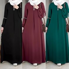 Hemline / Train:Long Length; Sleeve Length:Long Sleeve; Gender:Women's; What's in the box:Dress; Types:Dress,Abaya,Kaftan Dress; Holiday:Ramadan; Style:Dubai,Islamic,Arabic; Material:Polyester; Age Group:Adults'; Characters:Arabian,Muslim; Listing Date:01/15/2024 Ramadan Style, Ramadan Dubai, Hijabi Streetwear, Abaya Mode, Muslim Dress Abaya, Dress Types, Box Dress, Abaya Black, Dress Abaya