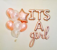 it's a girl balloon and star shaped balloons