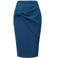 Finished in a bow design, this skirt could show your timeless charm. Its pleats in the front of the skirt can modify your figure and show off your beautiful body curves. Pair with a shirt and high heels for an office look. Suit for spring/summer and for many occasions, such as date wear, office, work, business, meetings, and cocktail parties. Elegant Ruched Mini Skirt, Elegant Ruched Skirt For Workwear, Elegant Pleated Pencil Mini Skirt, Elegant Fitted Skirt With Bow Detail, Elegant Ruched Skirt For Work, Elegant Fitted Mini Skirt With Bow, Elegant Fitted Skirt With Bow, Elegant Blue Fitted Pleated Skirt, Elegant Blue Mini Pleated Skirt