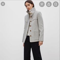 Super Cozy Wool And Cashmere Coat From Aritzia. In Mint Condition With Tags Attached. Never Been Worn! Retails For $325 Designer Fall Office Outerwear, Designer Outerwear With Stand Collar For Work, Designer Fall Blazer With Stand Collar, Designer Stand Collar Blazer For Fall, Designer Blazer With Stand Collar For Fall, Aritzia Jacket, Cashmere Coat, Mint Condition, Cashmere