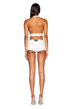 Details Best selling Sequoia Short in new white colourway Micro mini shorts in denim fabrication Low-rise waist and bodycon silhouette Featuring 'GIA' butterfly hardware at centre back Center front zipper closure Yoke seams at front and back Decorative seams at outleg hem position Recommended Underwear: Due to the low-rise, we recommend wearing this garment with a seamless low-brief Size and Fit True to size. We recommend wearing your standard size Low Rise Waist - Sits approximately 12cm below Decorative Seams, Micro Shorts, Shop Tops, I Am Gia, Micro Mini, Mini Shorts, Festival Dress, Buy Now Pay Later, Romper Pants