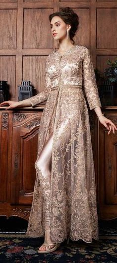 Gold color Salwar Kameez in Net fabric with Embroidered, Stone, Thread, Zari work Lehenga Suit, Abaya Style, Lehenga Style, Pakistani Fashion Party Wear, Salwar Kamiz, Utsav Fashion, Pakistani Bridal Dresses, Pakistani Dress Design, Designer Dresses Indian