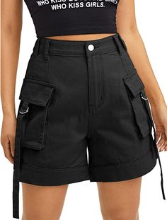 Cargo Summer High Waist Summer Shorts 95% RAYON,5%Polyester Imported Zipper closure Machine Wash Shorts for women made of high-quality fabric, wear-resistant, skin-friendly, soft and comfortable, suitable for all-day wear. XS = Dress 0-2, Bust, 31"-32.5", Waist 23"-24, Hip 31"- 34"Small = Dress 4-6, Bust,33"-35", Waist 25-26", Hips 35"-37"Medium = Dress 8-10, Bust 35-36" Waist 27-28", Hips 38-39"Large =Dress 12-14,Bust,38-40, Waist,29-31", Hips 40-42"14/16 - Bust 40"-42", Waist 33.5"-36", Hips 4 Hiking Shorts Women, Kawaii Shorts, Summer Brown, Summer Athletic, College Wear, Summer Shorts Denim, Women Cargo Pants, Summer Denim, Black High Waist