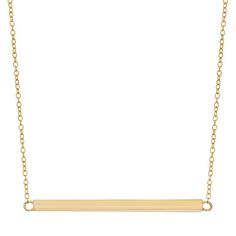 "Convey your fashion-forward style when you wear this 18k gold over sterling silver bar necklace.NECKLACE DETAILS Length: 18 in. Clasp: spring-ring Metal: 18k gold over sterling silver  Size: 18"". Color: Yellow. Gender: female. Age Group: adult. Material: Gold Plate." Silver Bar Necklace, Silver Bar, Necklace Necklace, Retro Vintage Style, Ring Metal, Silver Bars, Gold Plated Silver, Bar Necklace, Metal Rings