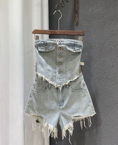 Two piece denim set for women  Price is for both pieces- short and top. Short And Top, Jeans And Top, Denim Set, Summer Set, Clothing Sets, Womens Clothing Sizes, Set For Women, Kids Clothing, Fashion Ideas